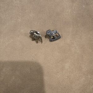 Bulldog Figurine Set - Gold and Silver